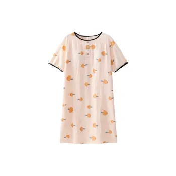 CAIHENGTONG Nightgown Women's Apricot