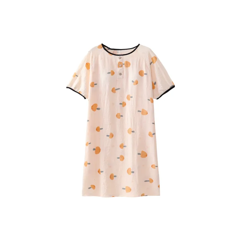 CAIHENGTONG Nightgown Women's Apricot-0