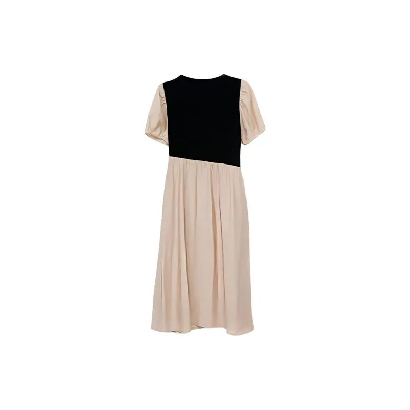 HUASJ Short-Sleeved Dresses Women's Black Sugar Ice Coffee-1