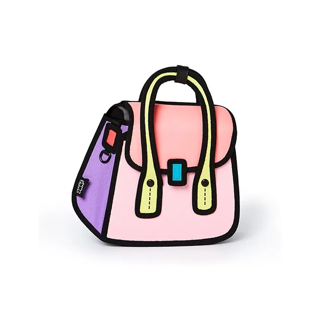 JumpFromPaper Cowhide With Polyester Chain Bag One Shoulder Handbag Regular Unisex Pink-1
