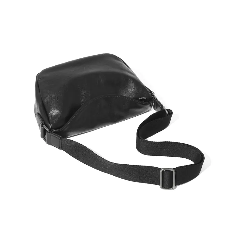 MASTER CANVAS Leather Dumpling Bag Cylinder Bag Shoulder Bag Crossbody Bag Regular Unisex Black-2