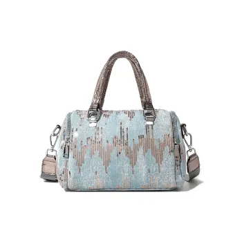 MASTER CANVAS Fabric Boston Bag, Shoulder Bag, Crossbody Bag, Handbag Women's Light Blue