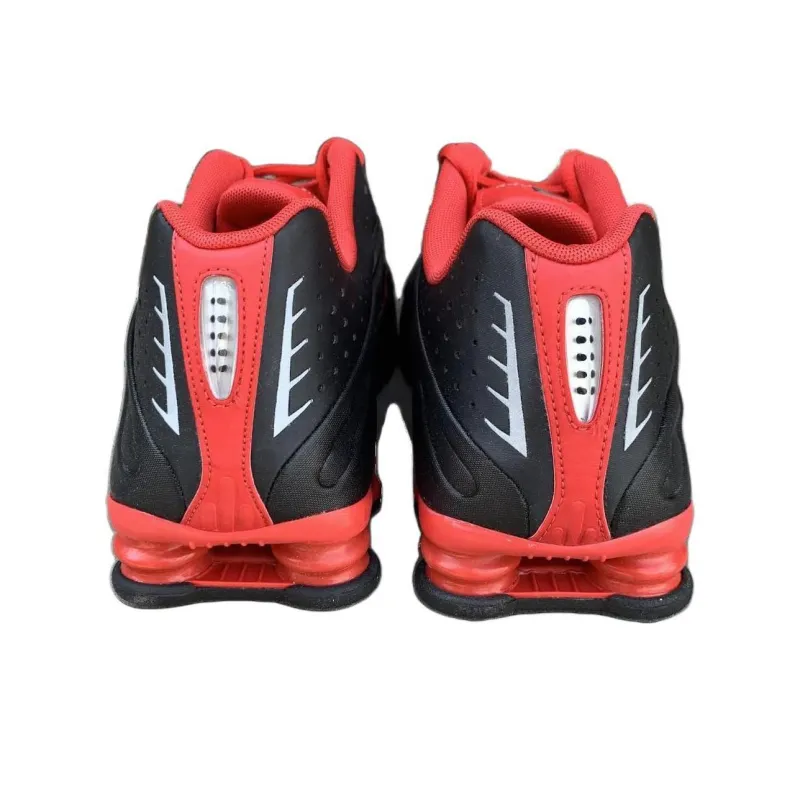 Nike Shox R4 Black Metallic Silver Red-2