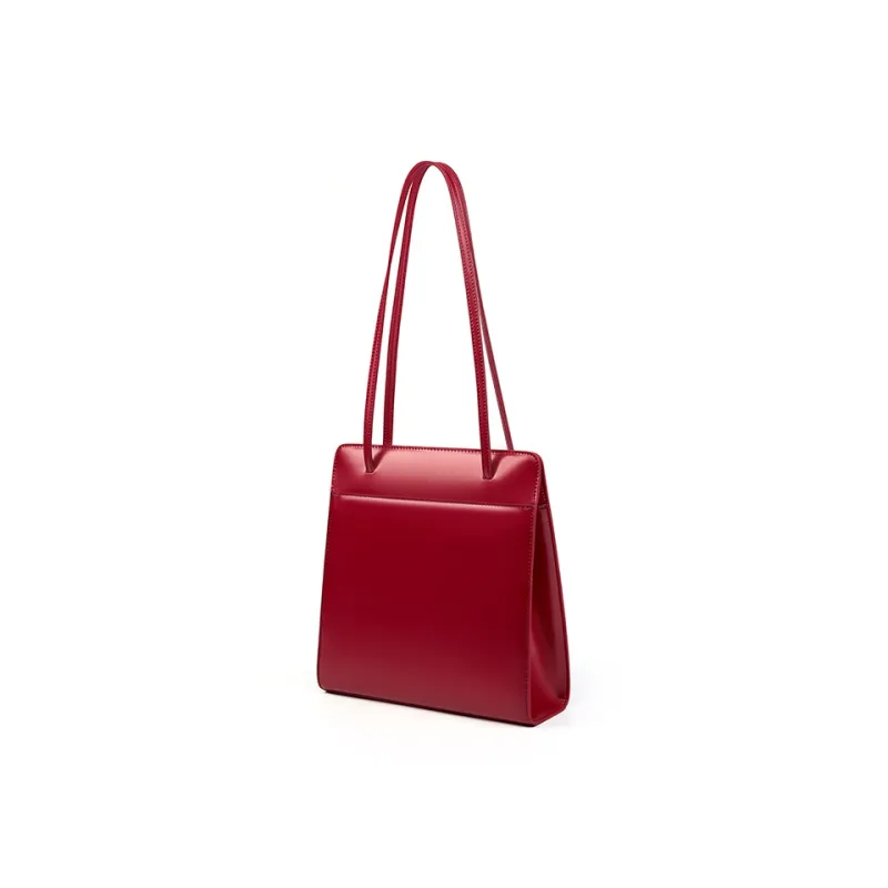 Carnival Keep Cow Split Leather Bonded Synthetic Leather Shoulder Bag Tote Regular Women's Brown/Black/Burgundy-6