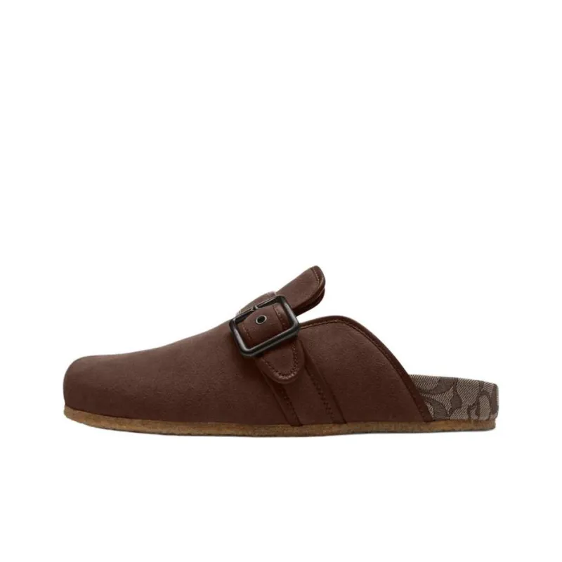COACH Closed Toe Slippers Men's Dark Brown-0
