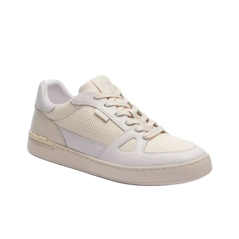COACH Clip Court Low Top Skateboard Shoes Men's White-2