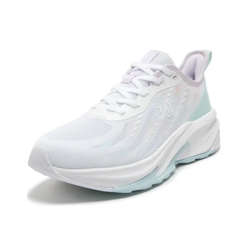 361° Cushioning, Wear Resistant Low Top Casual Running Shoes Women's White Blue-1