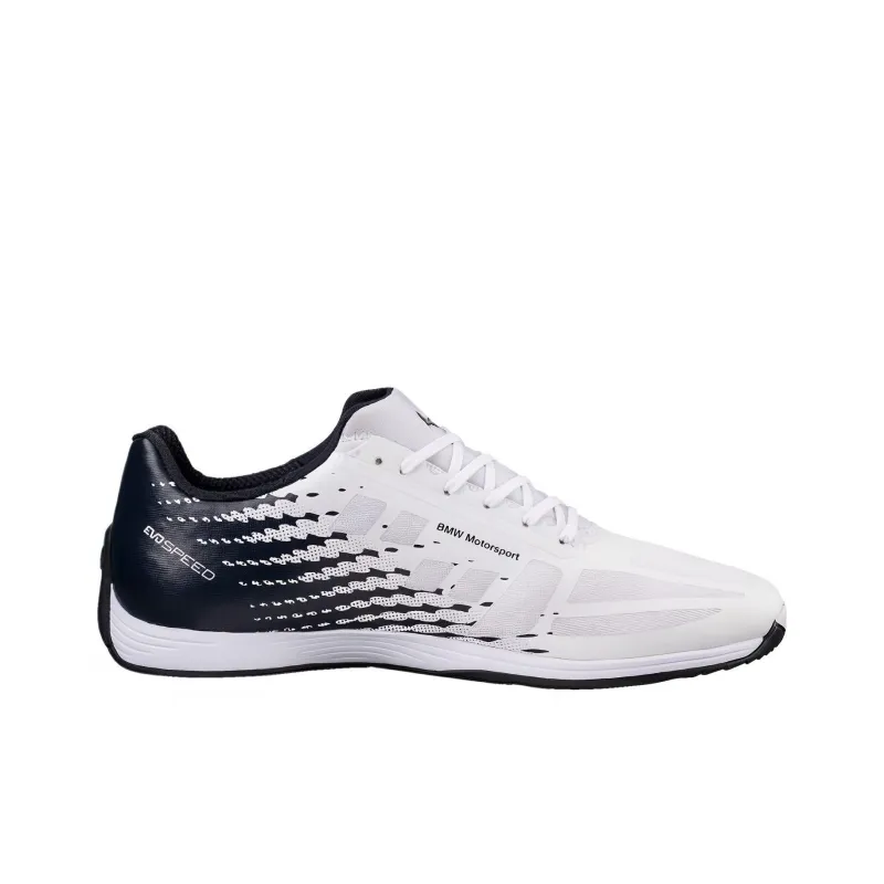 PUMA Bmw Ms Evospeed Anti-Slip Wear-Resistant Breathable Lightweight Low-Top Training Shoes Men's White Black-1