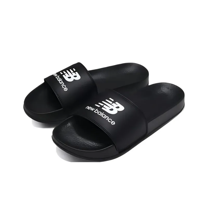 New Balance Slip Resistant Abrasion Resistant Slide Slippers Unisex Black-2