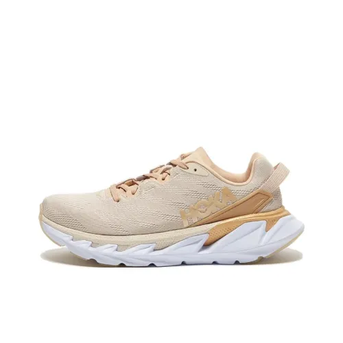 HOKA ONE ONE Elevon 2 Running Shoes Men Low-Top Apricot/Cream White