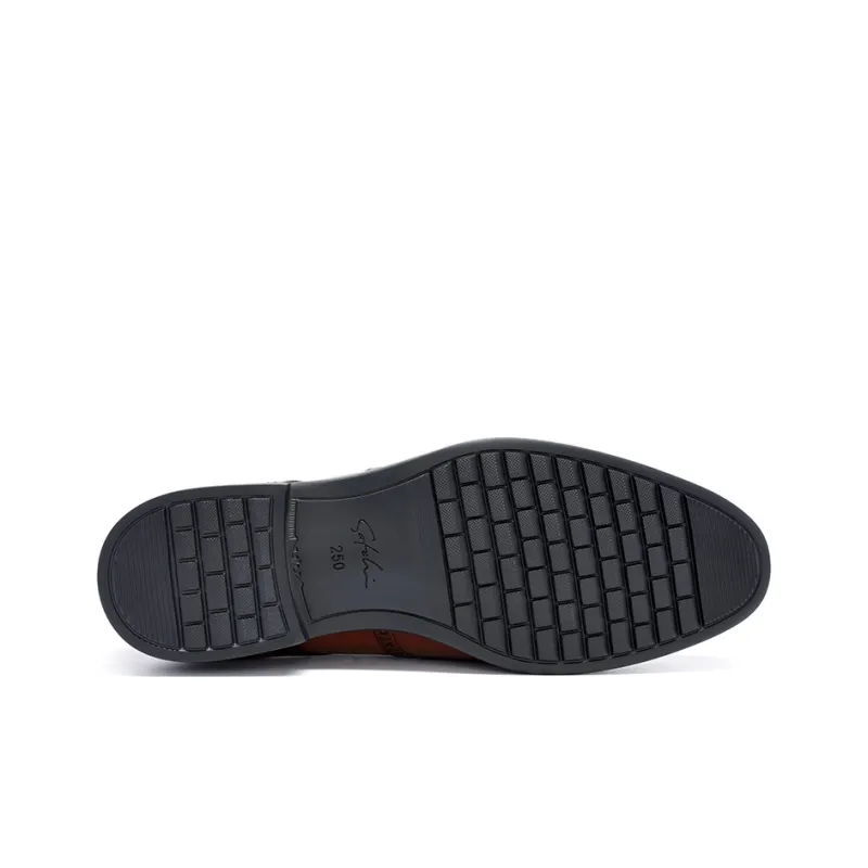 Satchi Dress Shoes Men Low Top Yellow Brown-5