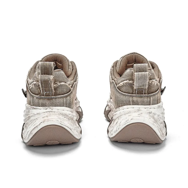 NEXT IMPULSIVE Reassembled Denim Collection Low Top Casual Shoes Unisex Mocha-4