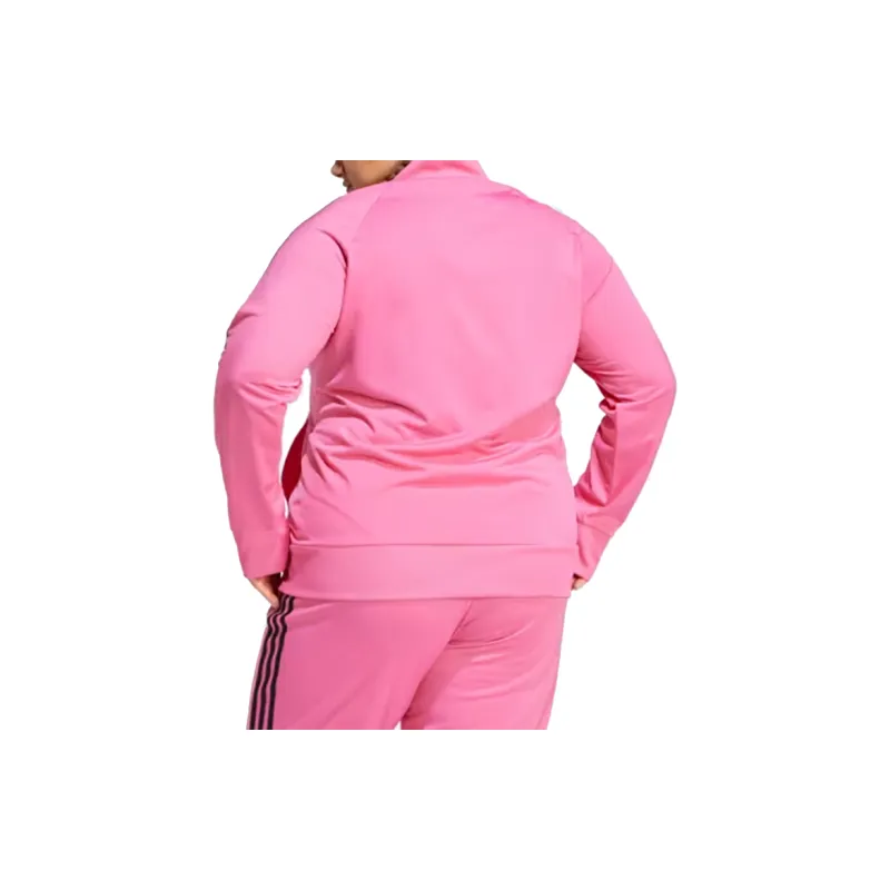 Adidas ESSENTIALS WARM-UP TRICOT SLIM Retro Sports Stand Collar Jackets Women's Pulse Red Black-2