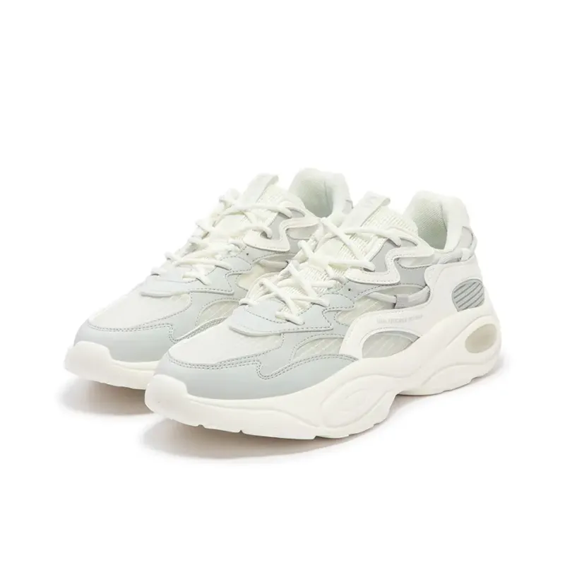 361° Durable Breathable Low Top Chunky Sneakers Men's White Gray-2