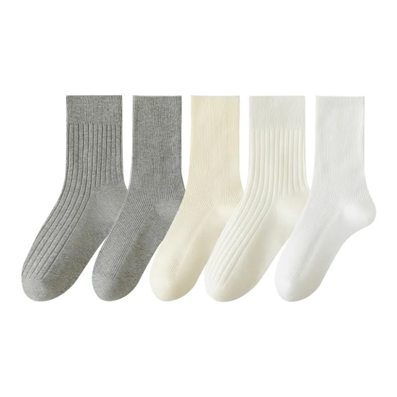 COTTON CHEESE Mid Calf Socks Women's 5 Pack-6