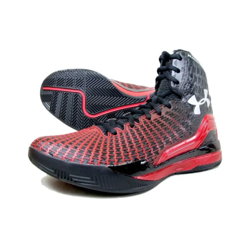 Under Armour ClutchFit Drive Cushioning Anti-Slip And Wear-Resistant High-Top Basketball Shoes Men's Black Red-2