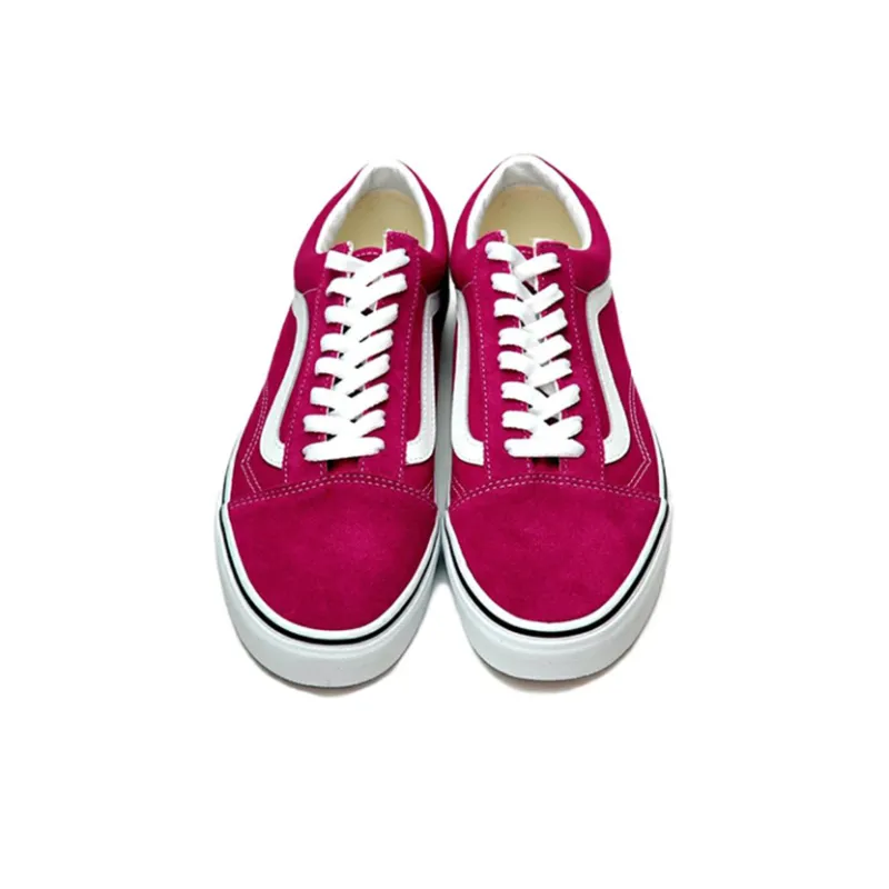 Vans Old Skool Retro Low Tops Casual Skateboarding Shoes Rose Red-3
