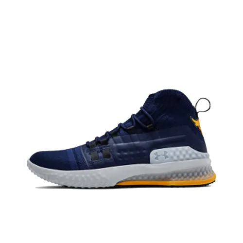 Under Armour Project Rock 1 Basketball Shoes Men High-Top Dark Blue