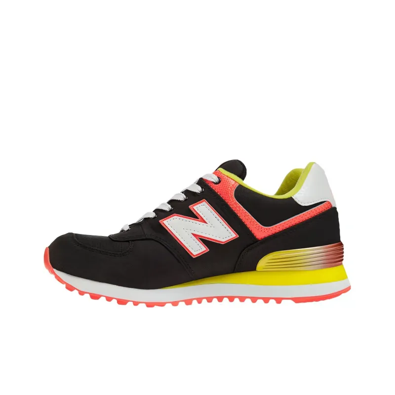 New Balance NB 574 Cushioning Anti Slip And Wear Resistant Low Top Running Shoes Women's Black Yellow-0