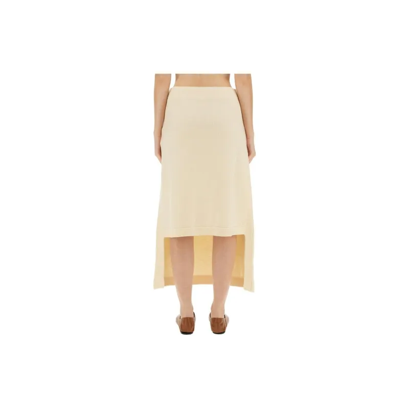 JIL SANDER High Low Hem Midi Skirt-1