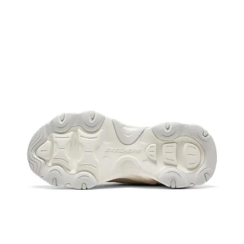 Skechers DLITES Wear-Resistant Support Height Increasing Breathable Low-Top Chunky Sneakers Women's Ecru-3