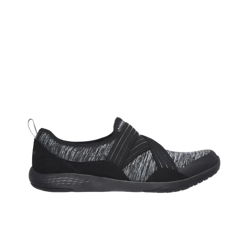 Skechers Lolow - Too Quickly Cushioning Wear-Resistant Low-Top Casual Shoes Women's Black Gray-1