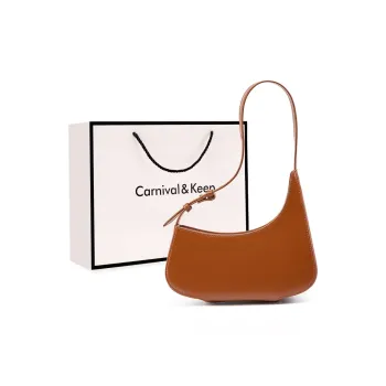 Carnival Keep Cow Leather Baguette Bag Shoulder Bag Regular Women's Brown/Black/Cherry Red