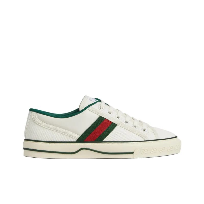 GUCCI Tennis 1977 Low Top Skateboard Shoes Women's White Green-1