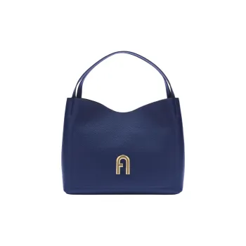 Furla Primula Grained Calfskin Hobo Bag Handbag Shoulder Bag Women's Marine Blue