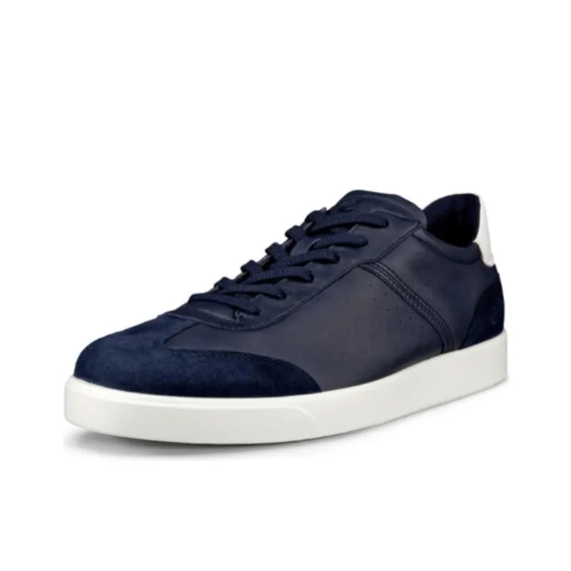 Ecco Low Top Skateboard Shoes Men's Blue-2
