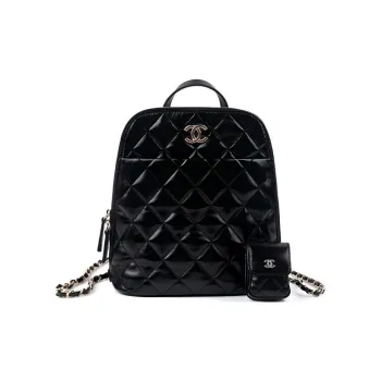 CHANEL Leather 2-in-1 Backpack Women's Black