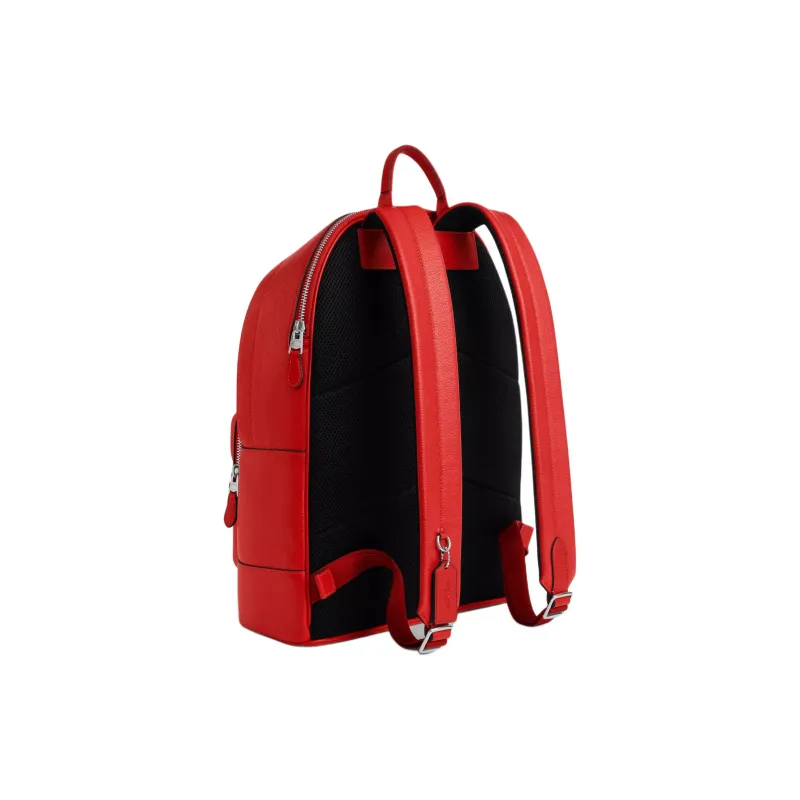 COACH West Leather Patchwork Smooth Calfskin Backpack Large Size Unisex Red-1