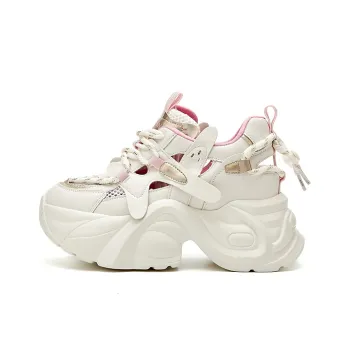 DAPHNE Low Top Chunky Sneakers Women's White Pink/White Silver