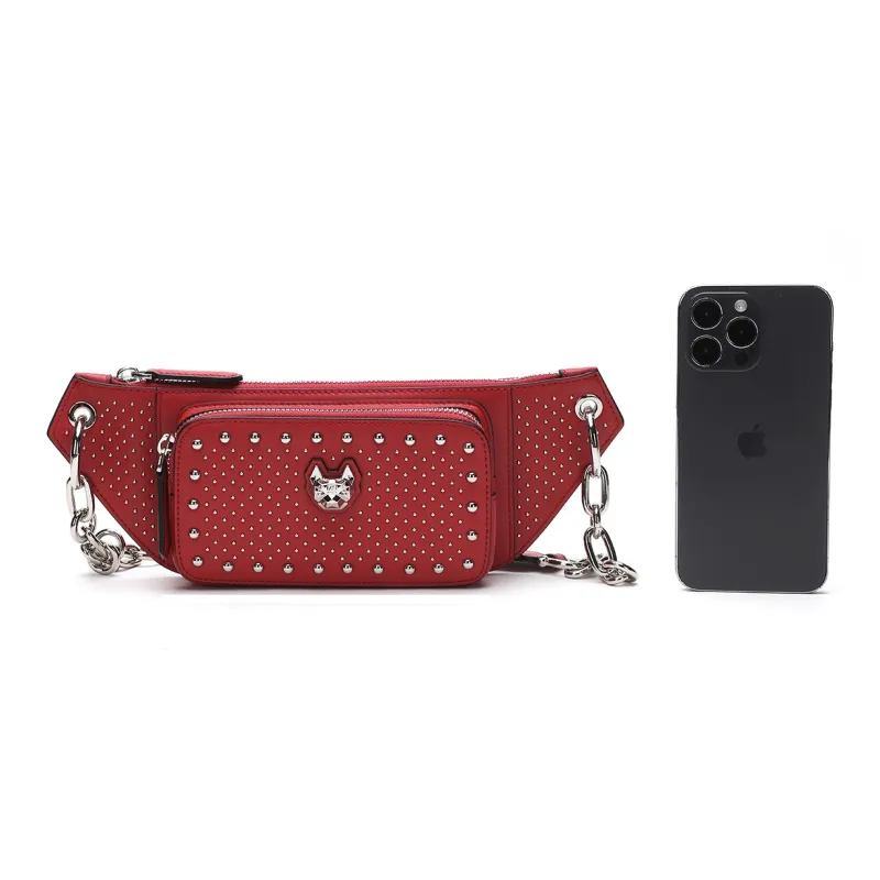Miguel Vieira Cow Leather Crossbody Bag Small Size Women's Blue/Red/White-13