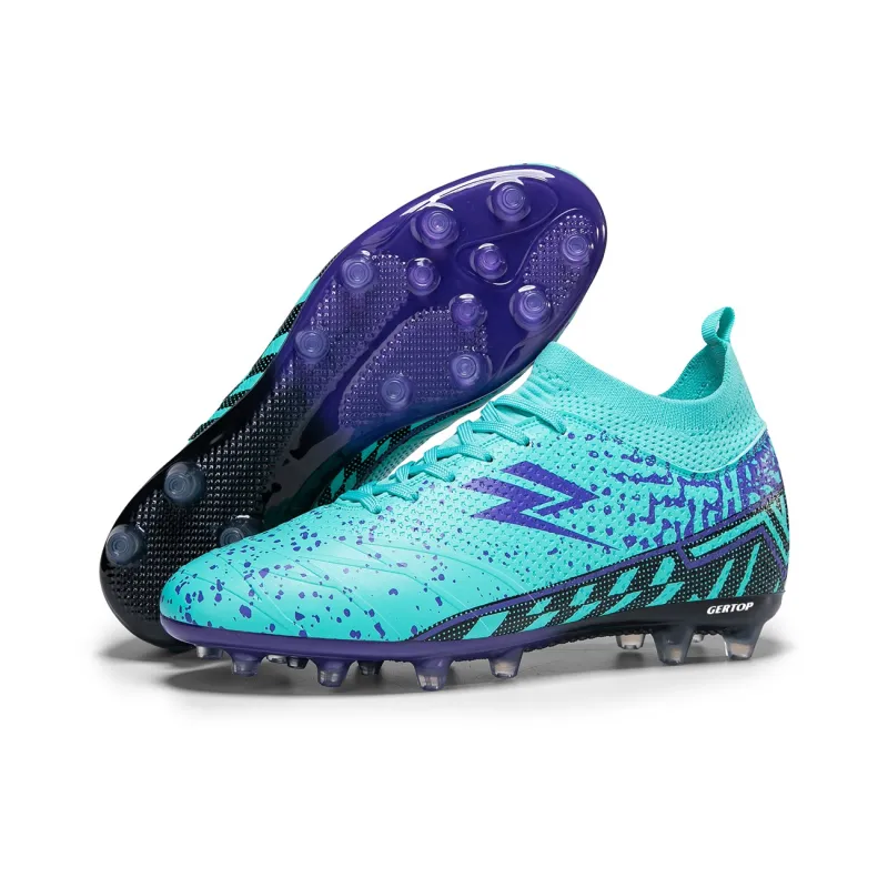 GERTOP Soccer Shoes Unisex Low Top White Pink, White Gold, Aqua, Black-8