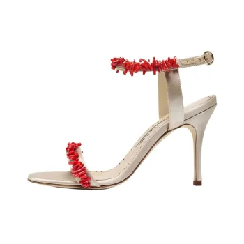 MANOLO BLAHNIK Cienzan Strap Sandals 9cm Women's Red