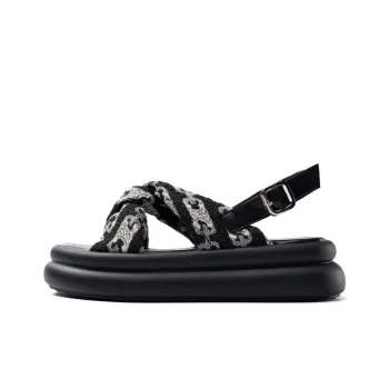 ZHR Green Purple Holiday One Strap Sandals Women's