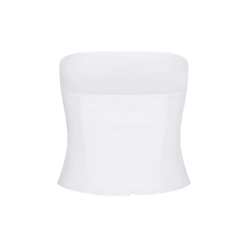 Khy SS24 DROP 007 Poplin Tube Top Strapless Top Women's White/White-2