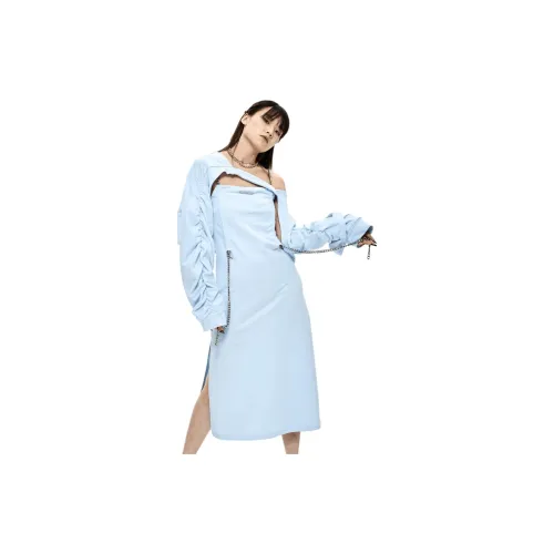 Metamorphosis Cropped Coats Women's Sky Blue