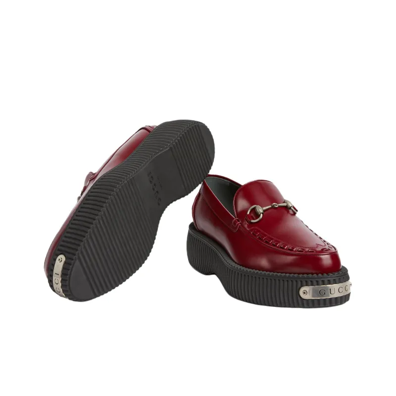 GUCCI Horsebit Creeper Loafer 'Rosso Ancora Red'-5