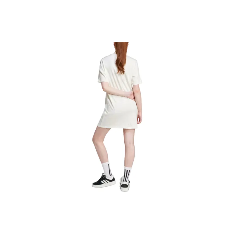 Adidas ESSENTIALS 3-STRIPES SINGLE JERSEY Short-Sleeved Dresses Women's White-2