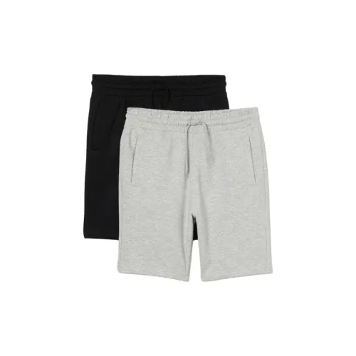 H&M Casual Shorts Men 2 Pieces Set Black + Mixed Gray