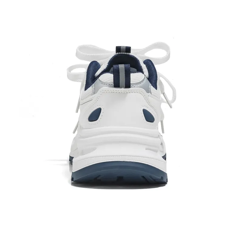 Warrior Low Top Chunky Sneakers Unisex White Dark Blue-3