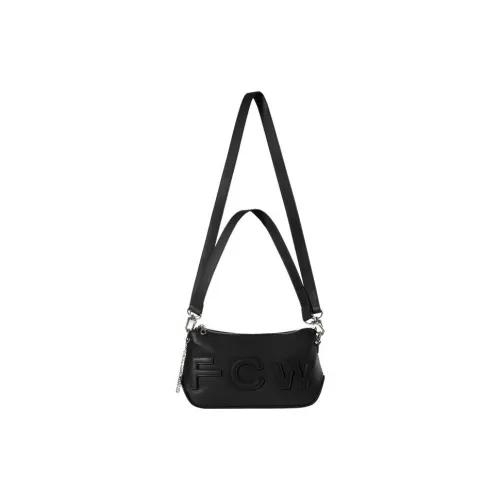 Ugg Feng Chen Wang Boots Cow Leather Shoulder Bag, Handbag, Shoulder Bag, Crossbody Bag Medium Size Unisex Black