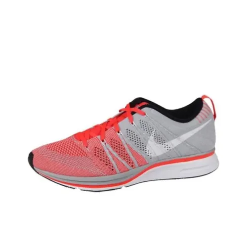 Nike Flyknit Trainer Running Shoes Men Low-Top Red Gray