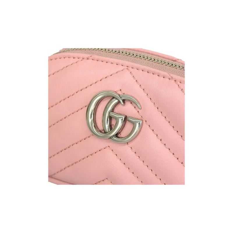 GUCCI GG Marmont Leather Coin Purse Women's Pink-5