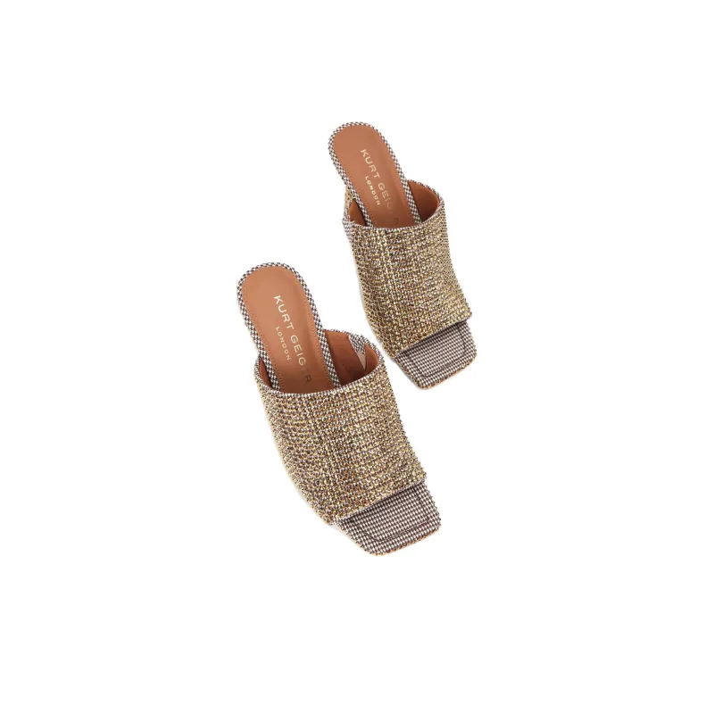 Kurt Geiger London Slide Slippers 7.4cm Women's Gold-3