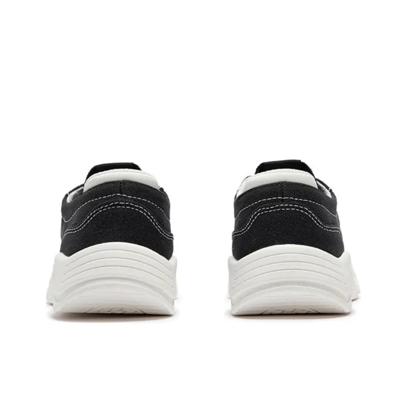 361° Anti Slip Wear Resistant Low Top Skateboard Shoes Women's Black White-3