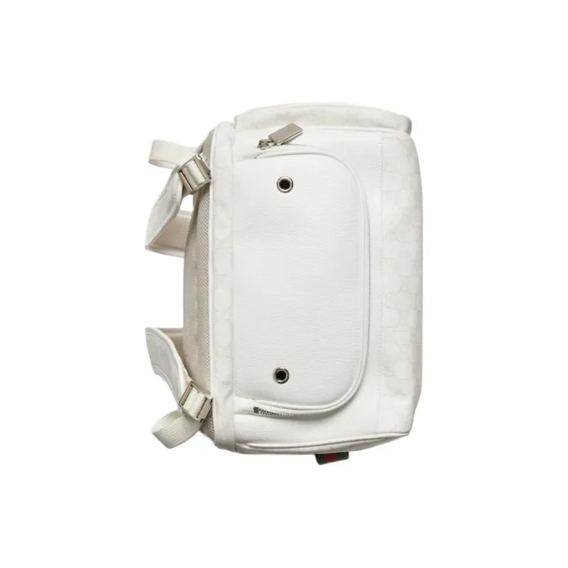 GUCCI Leather Trim Backpack Tubas Men's White-5