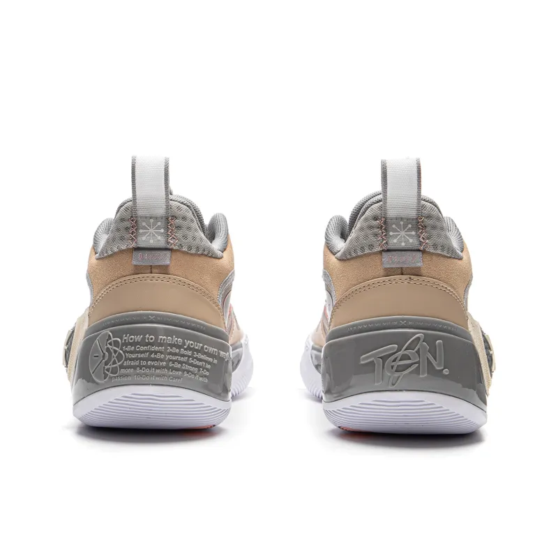 LiNing WOW 10 Way Of Wade 10 Anti-Slip Wear-Resistant Low-Top Basketball Shoes Men's Sandy Ice Brown-5